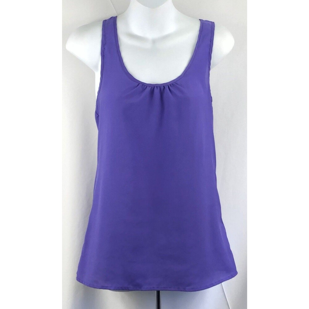 Vintage Sleeveless Flowy Chiffon Top S Purple RacerBack Scoop Fairy Y2K Summer